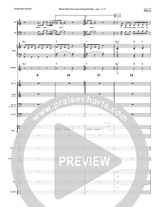 Whom Shall I Fear (God Of Angel Armies) Conductor's Score (Chris Tomlin / Passion)