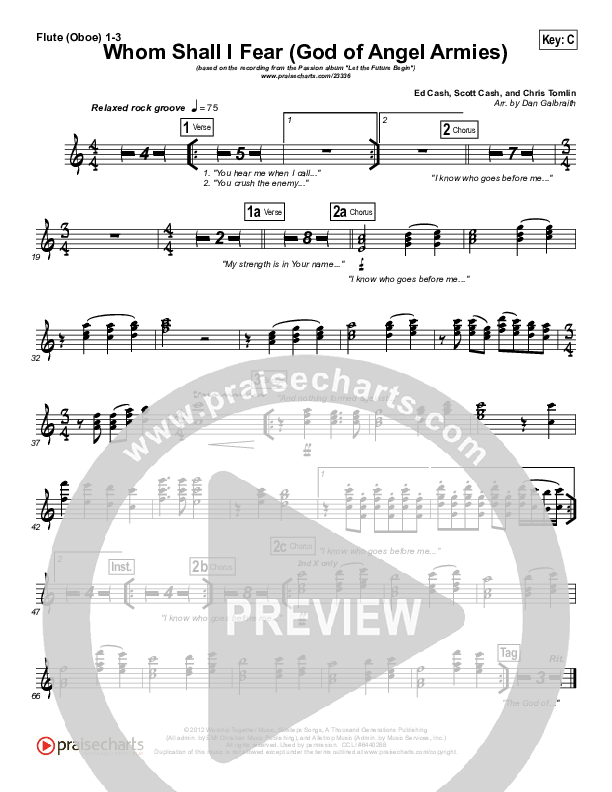 Whom Shall I Fear (God Of Angel Armies) Wind Pack (Chris Tomlin / Passion)