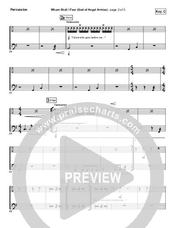 Whom Shall I Fear (God Of Angel Armies) Percussion (Chris Tomlin / Passion)