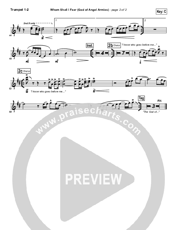 Whom Shall I Fear (God Of Angel Armies) Trumpet 1,2 (Chris Tomlin / Passion)