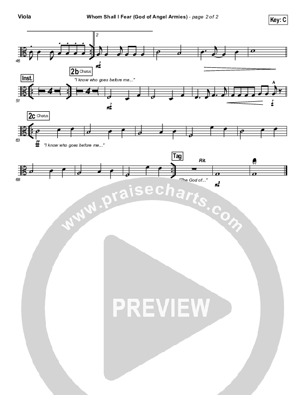 Whom Shall I Fear (God Of Angel Armies) Viola (Chris Tomlin / Passion)