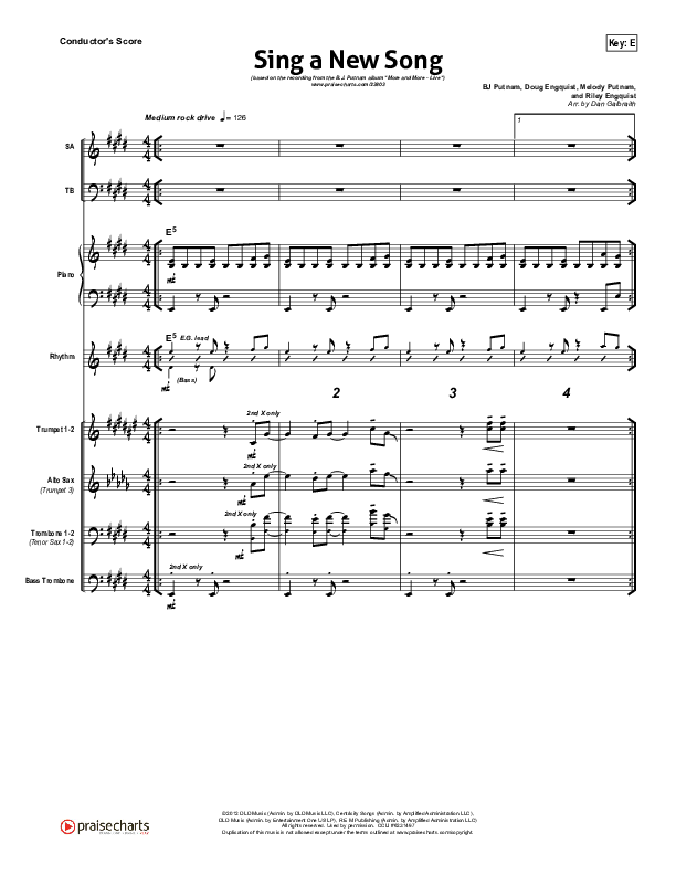 Sing A New Song Conductor's Score (BJ Putnam)