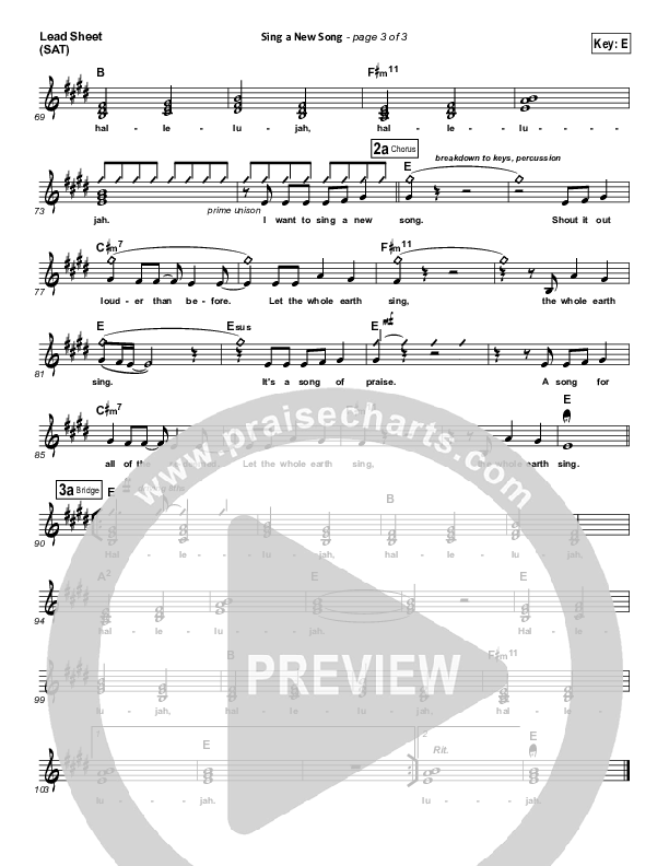 Sing A New Song Lead Sheet (BJ Putnam)