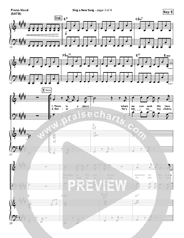 Sing A New Song Piano/Vocal & Lead (BJ Putnam)