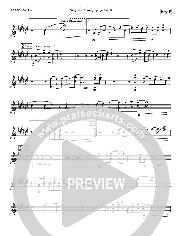 Sing A New Song Tenor Sax 1/2 (BJ Putnam)