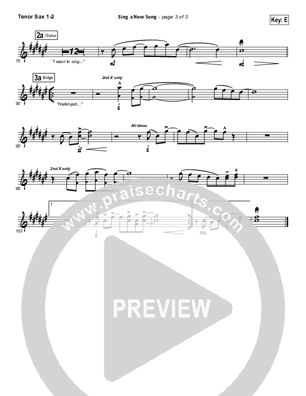 Sing A New Song Tenor Sax 1/2 (BJ Putnam)