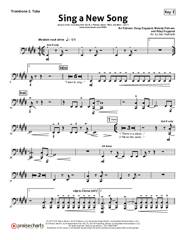 Sing A New Song Trombone 3/Tuba (BJ Putnam)