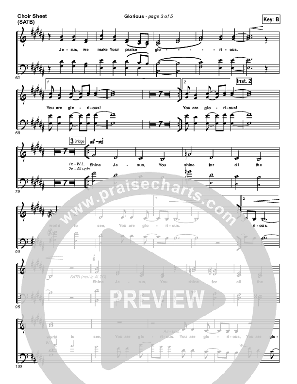 Glorious Choir Sheet (SATB) (BJ Putnam)