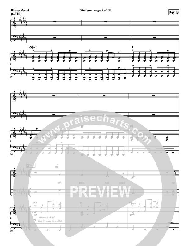 Glorious Piano/Vocal (SATB) (BJ Putnam)