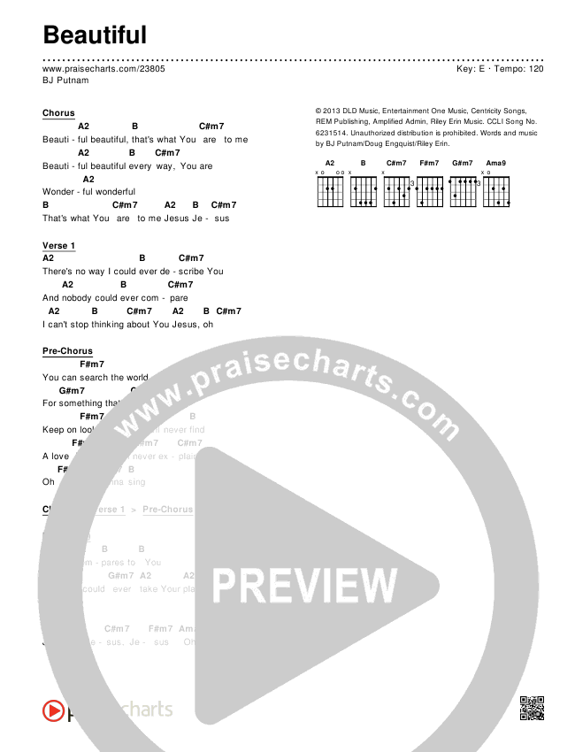 Beautiful Chords & Lyrics (BJ Putnam)