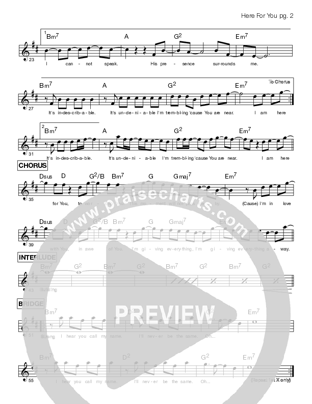 Here For You Lead Sheet (BJ Putnam)