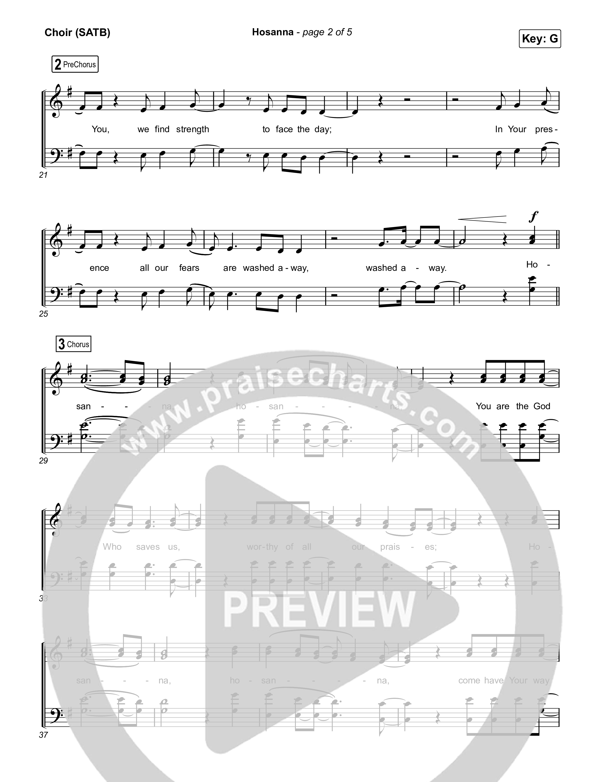 Hosanna (Praise Is Rising) Choir Sheet (SATB) (Paul Baloche)
