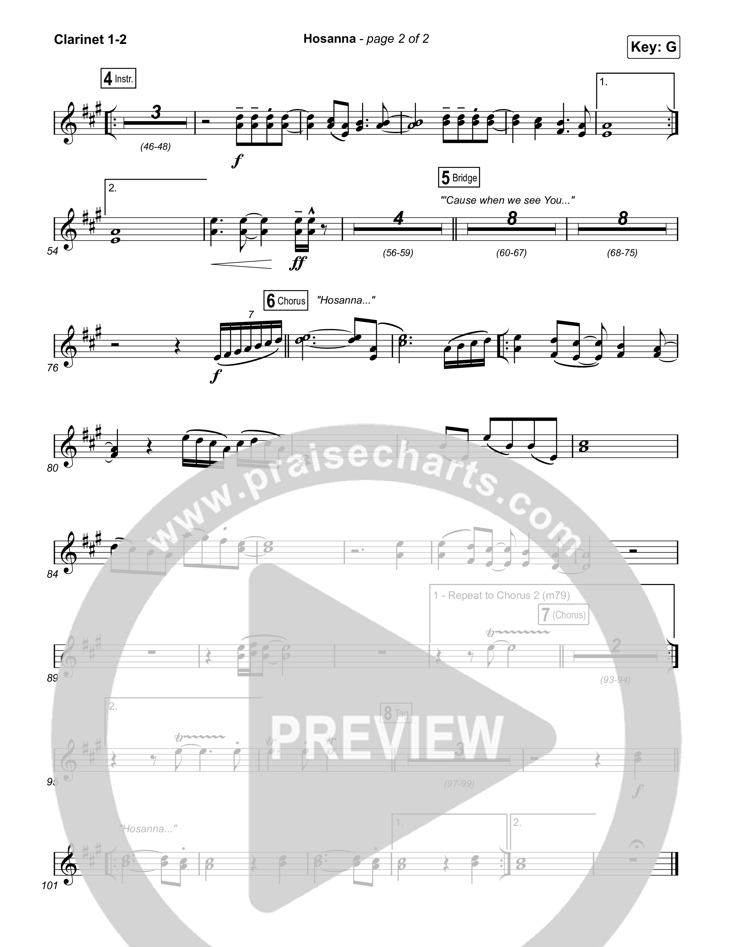 Hosanna (Praise Is Rising) Clarinet 1,2 (Paul Baloche)