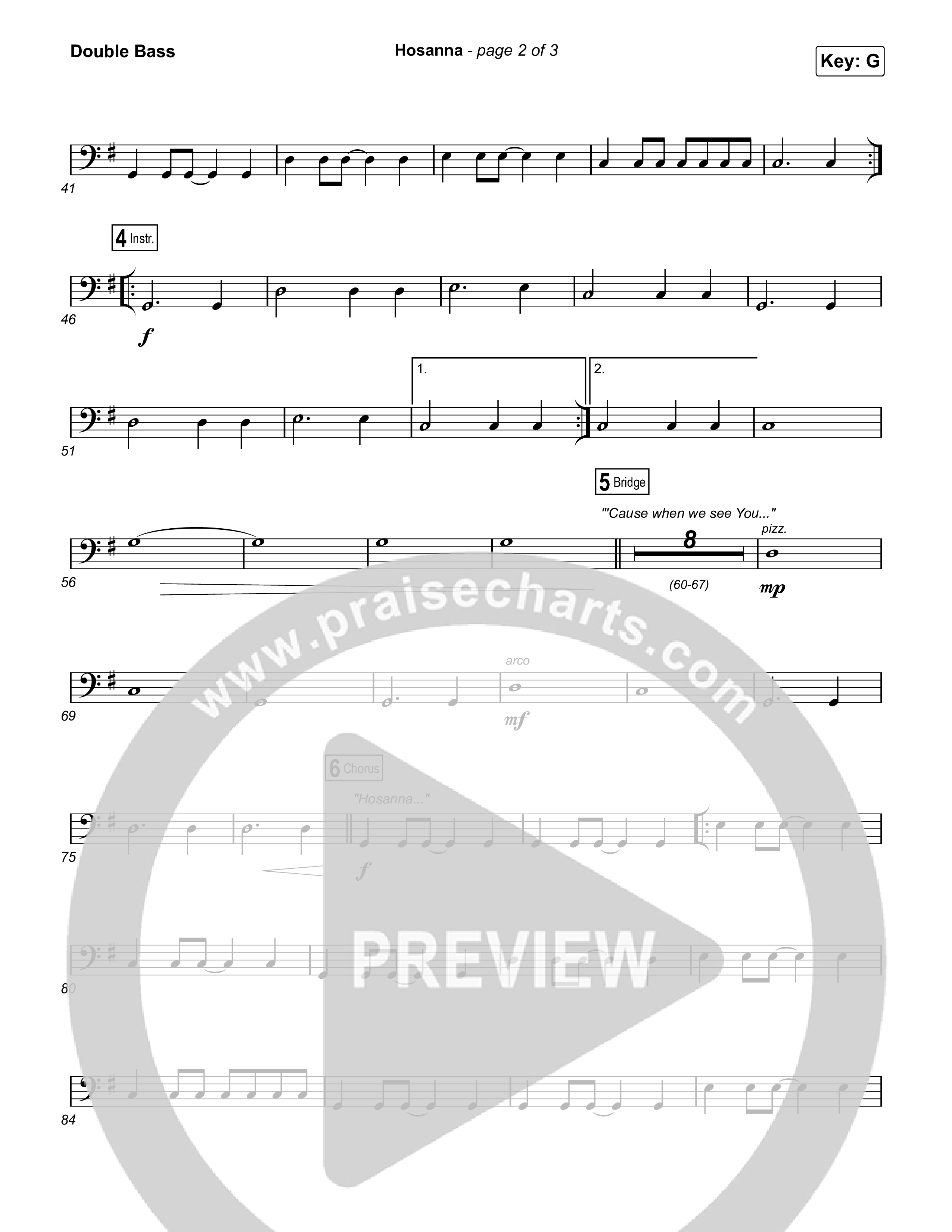 Hosanna (Praise Is Rising) String Bass (Paul Baloche)