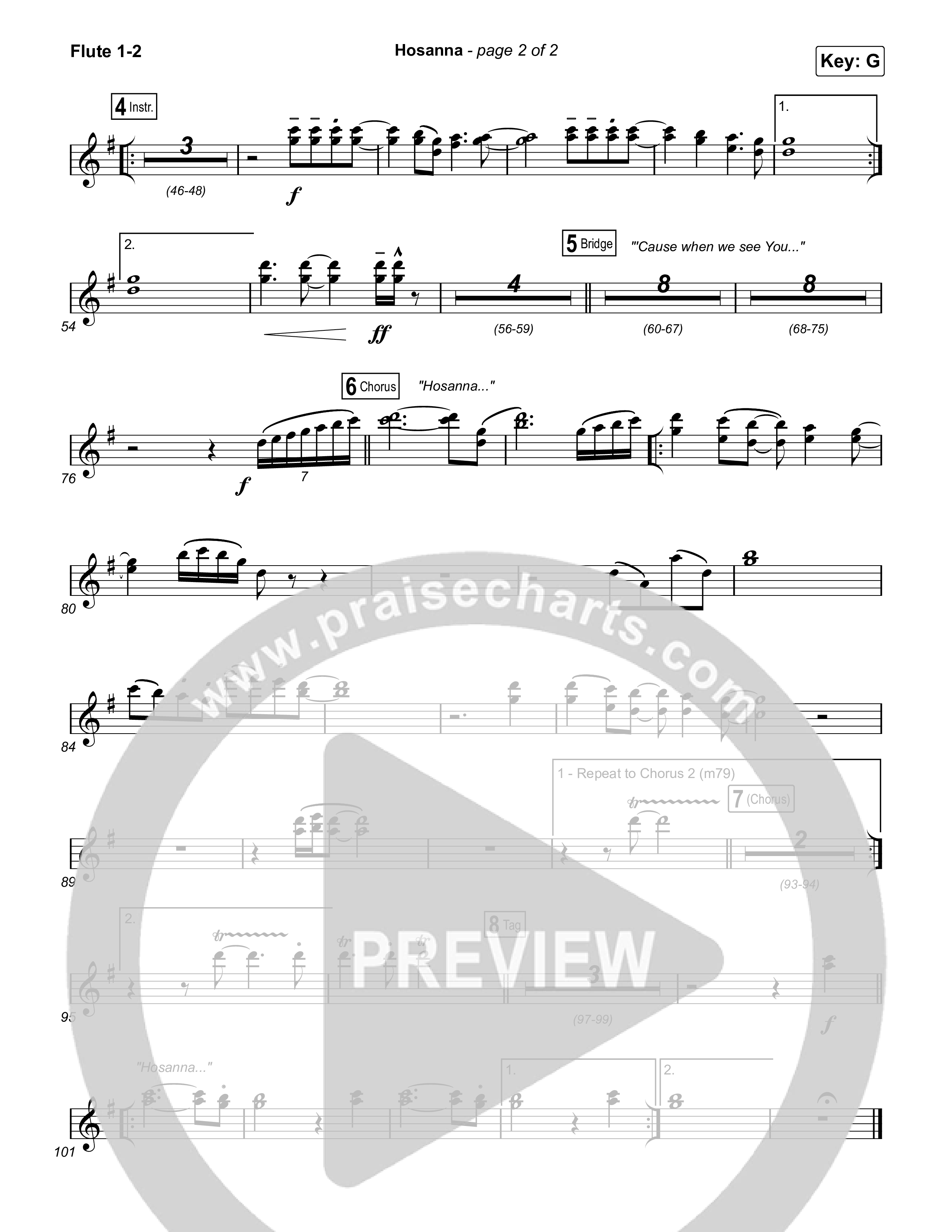 Hosanna (Praise Is Rising) Flute 1,2 (Paul Baloche)