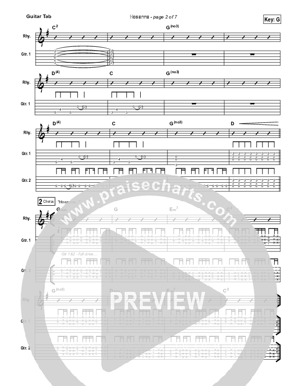 Hosanna (Praise Is Rising) Guitar Tab (Paul Baloche)