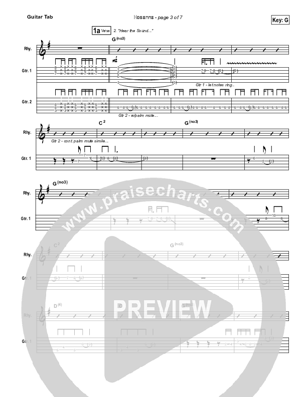 Hosanna (Praise Is Rising) Guitar Tab (Paul Baloche)