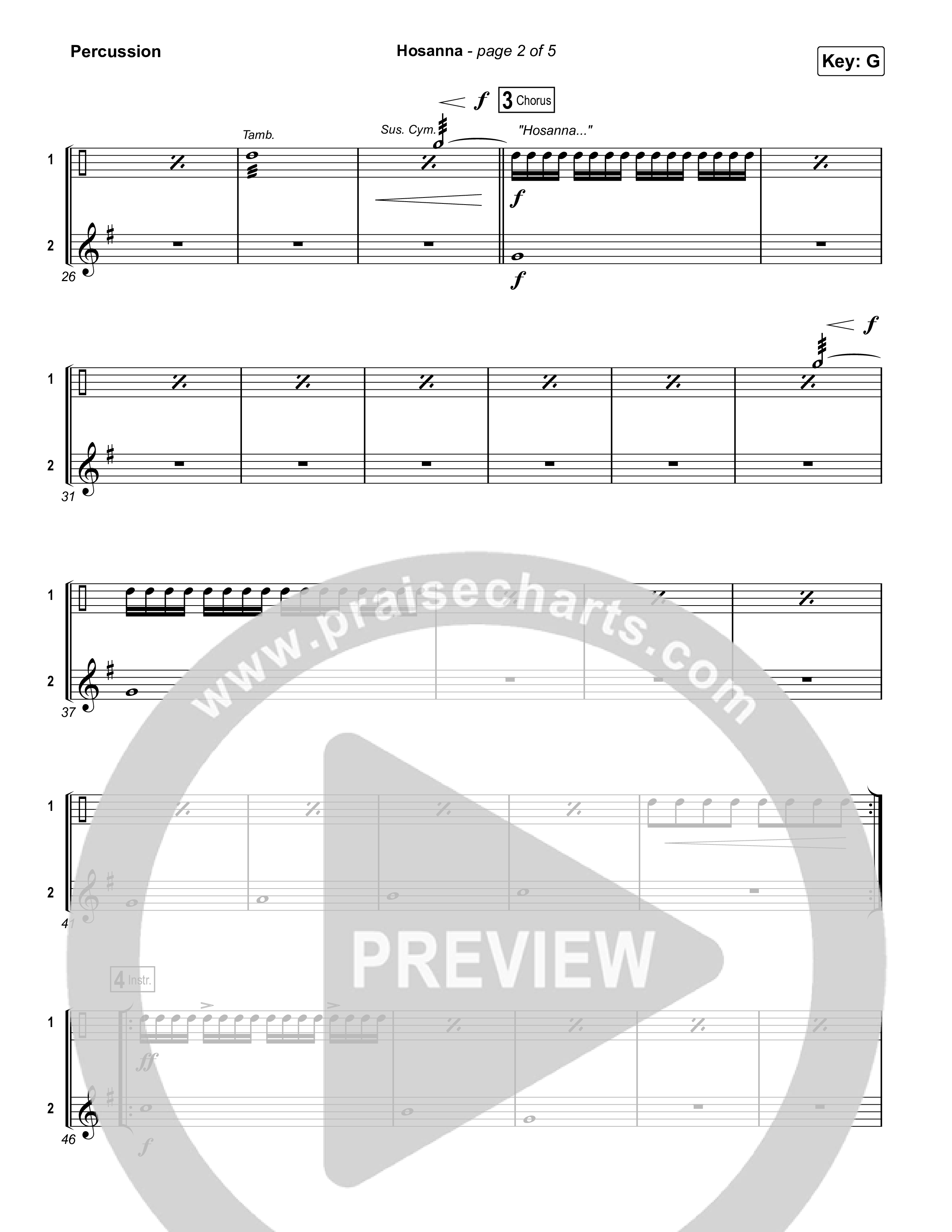 Hosanna (Praise Is Rising) Percussion (Paul Baloche)