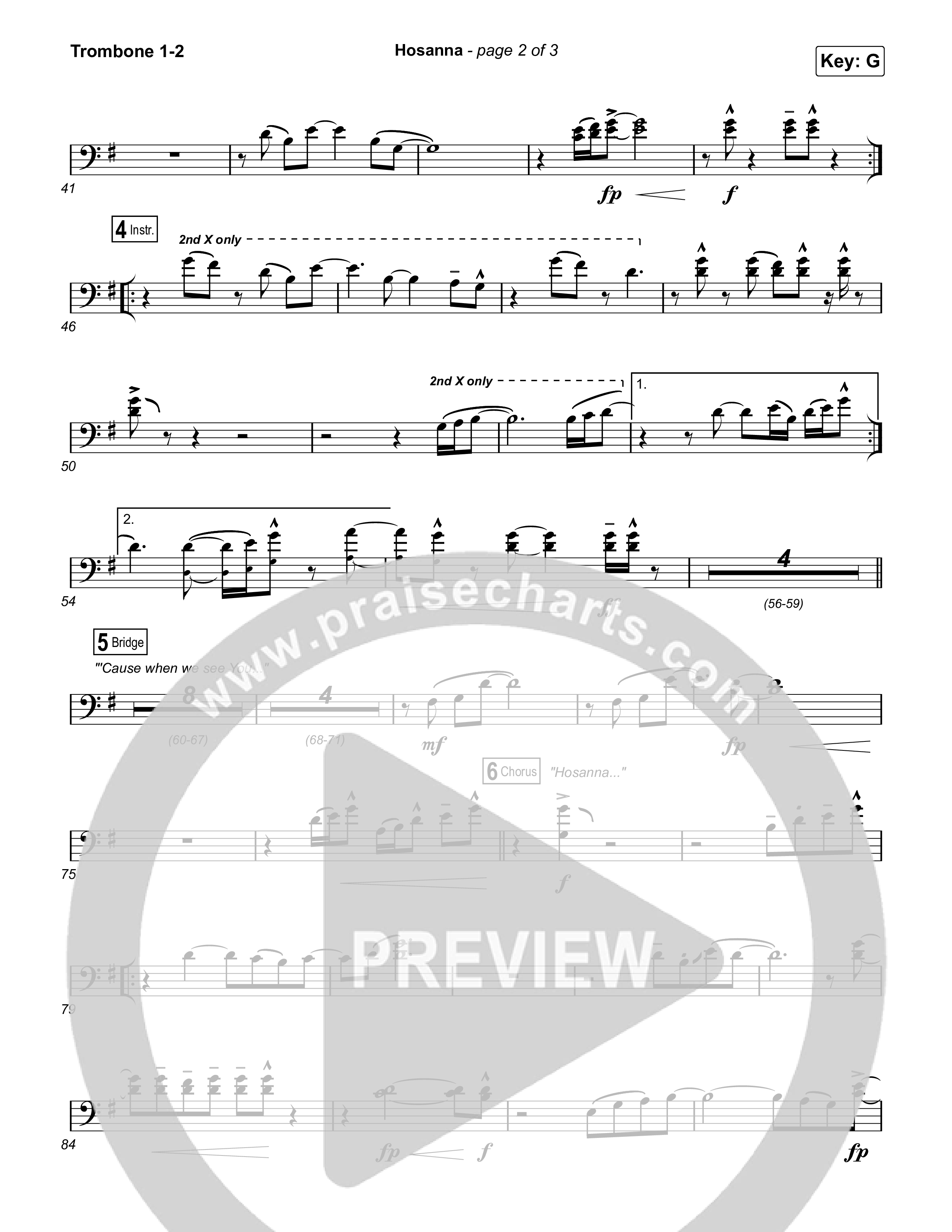 Hosanna (Praise Is Rising) Trombone 1,2 (Paul Baloche)