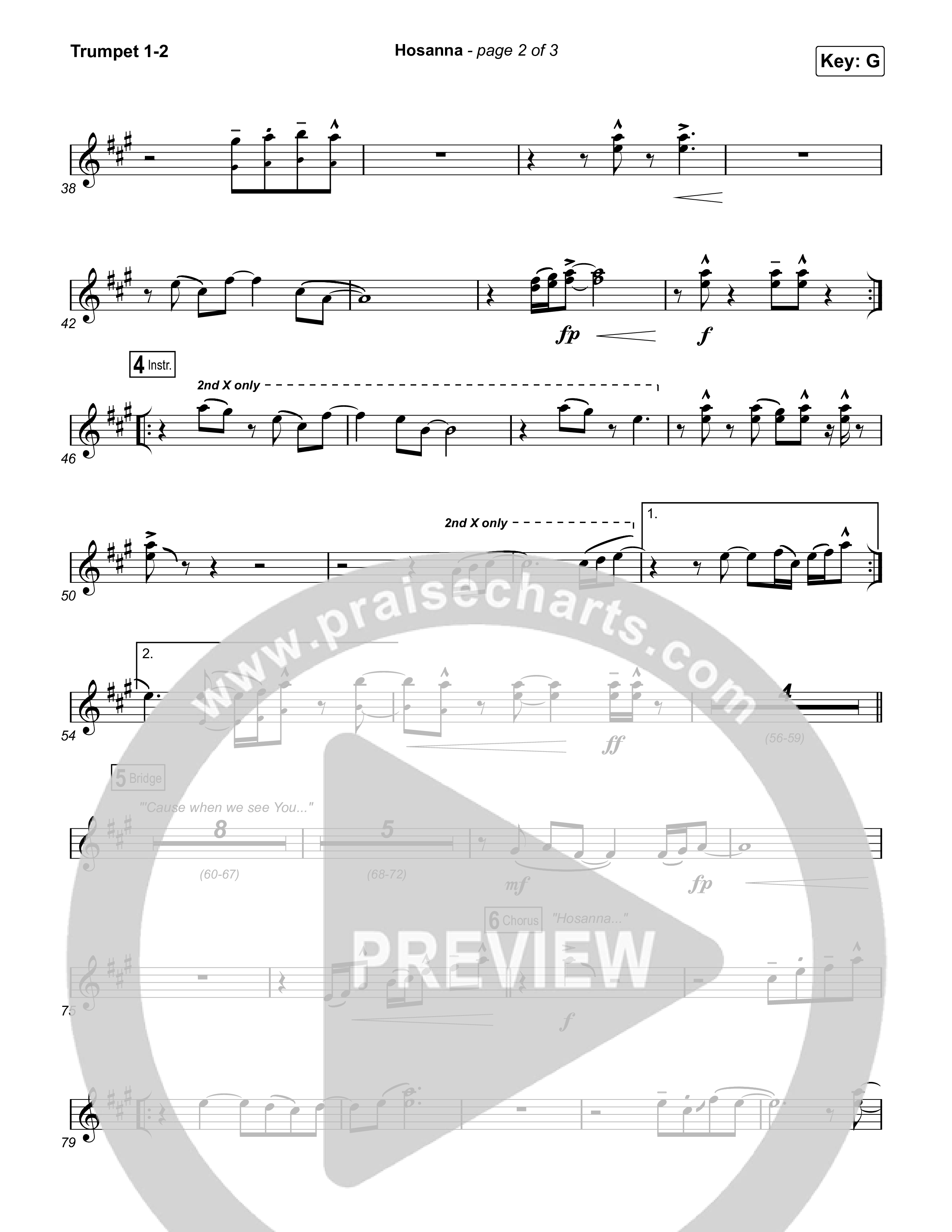 Hosanna (Praise Is Rising) Trumpet 1,2 (Paul Baloche)