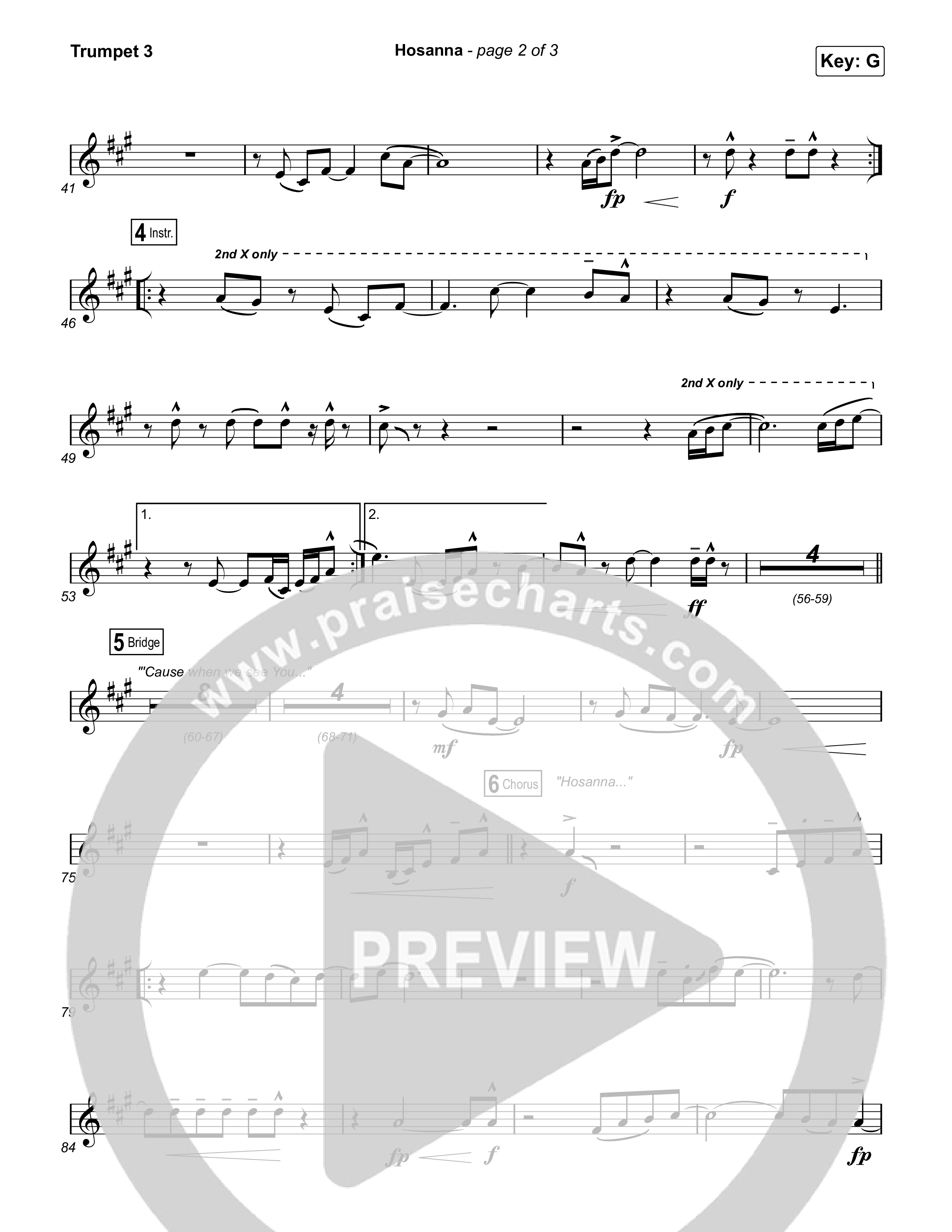 Hosanna (Praise Is Rising) Trumpet 3 (Paul Baloche)