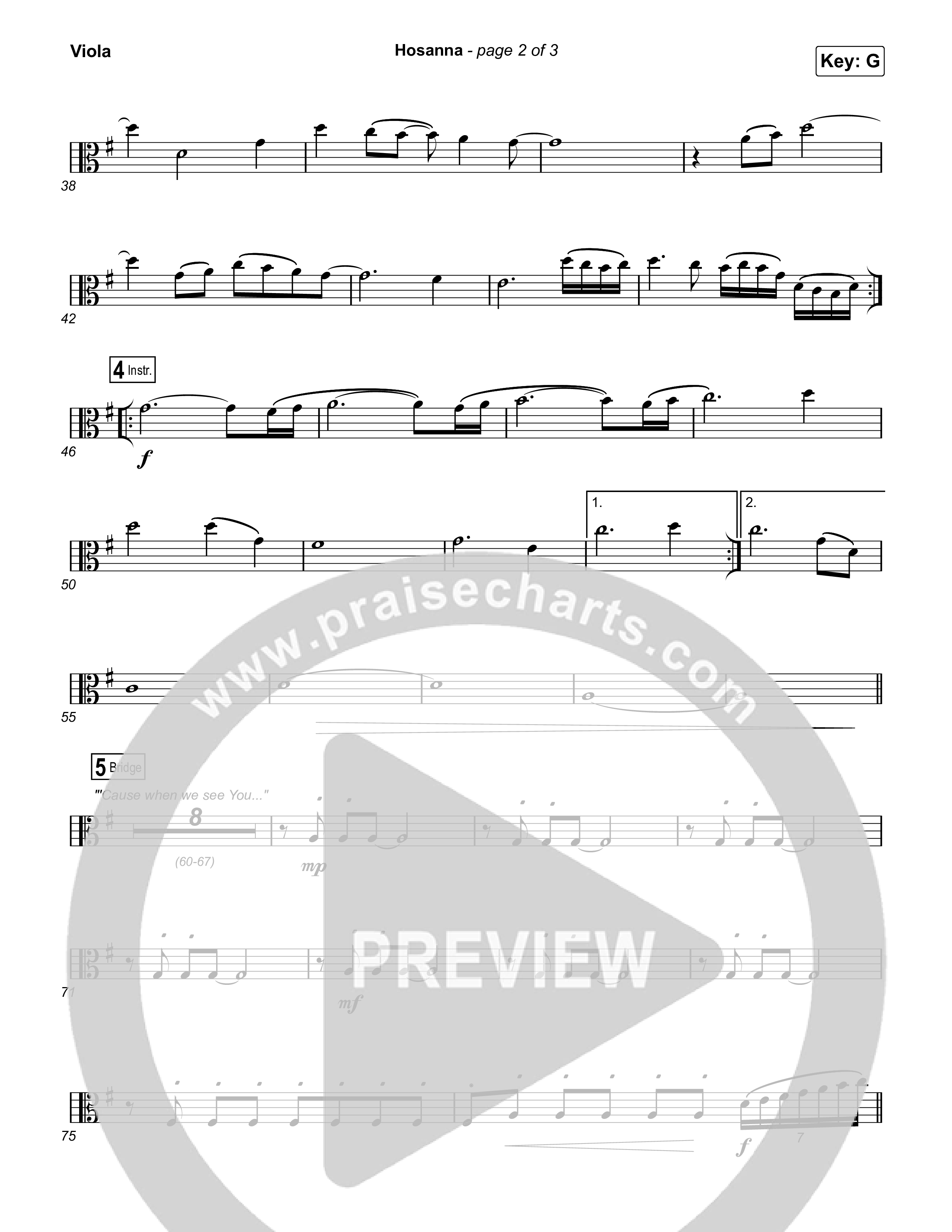 Hosanna (Praise Is Rising) Viola (Paul Baloche)