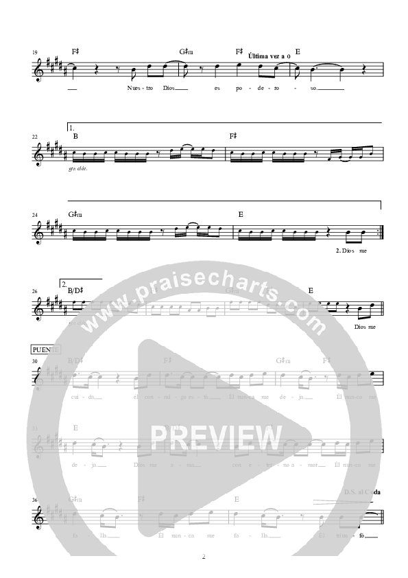 Dios Es Poderoso Lead Sheet (Hillsong Worship)