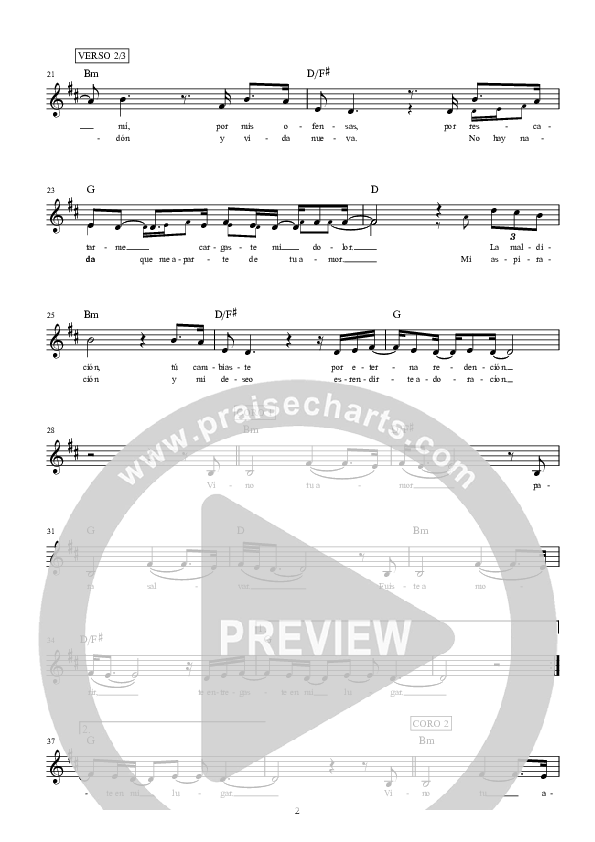 En Mi Lugar Lead Sheet (Hillsong Worship)