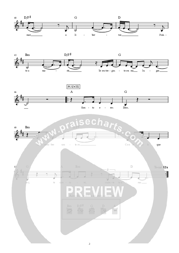 En Mi Lugar Lead Sheet (Hillsong Worship)