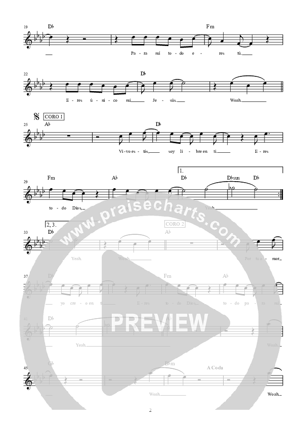 Nada Hay Que Esconder Lead Sheet (Hillsong Worship)