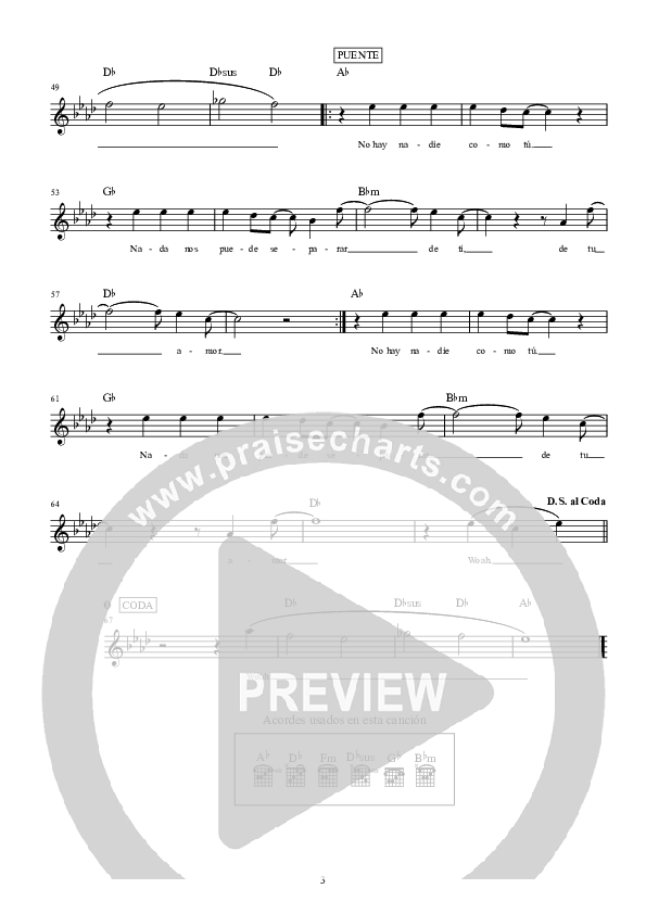 Nada Hay Que Esconder Lead Sheet (Hillsong Worship)