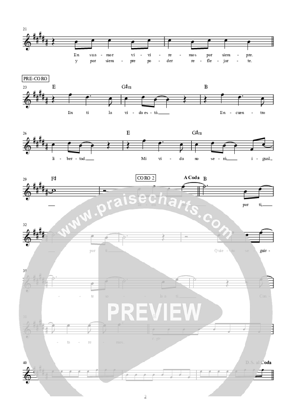 Por Ti Lead Sheet (Hillsong Worship)