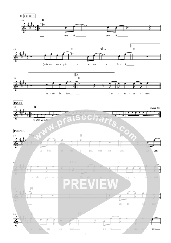 Por Ti Lead Sheet (Hillsong Worship)