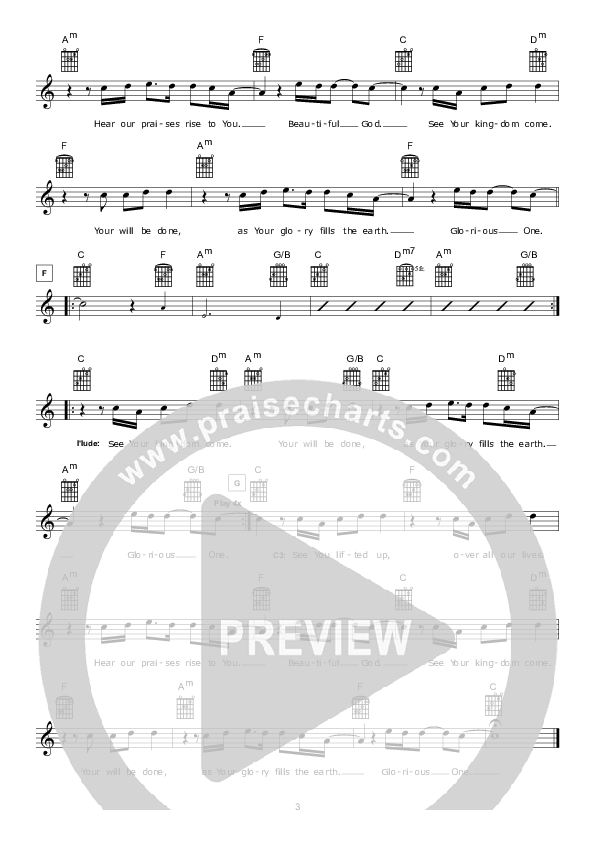 Glorious One Lead Sheet (Hillsong Worship)