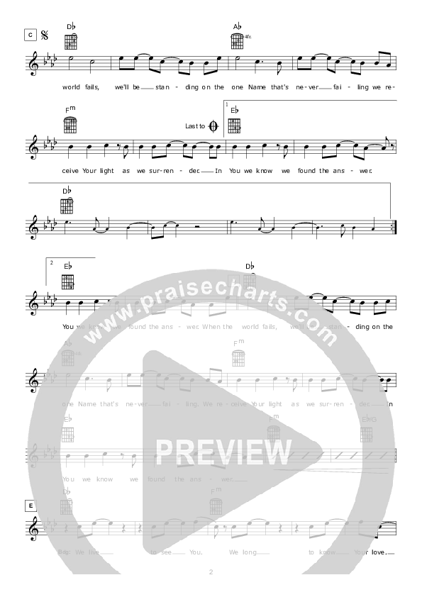 The Answer Lead Sheet (Hillsong Worship)