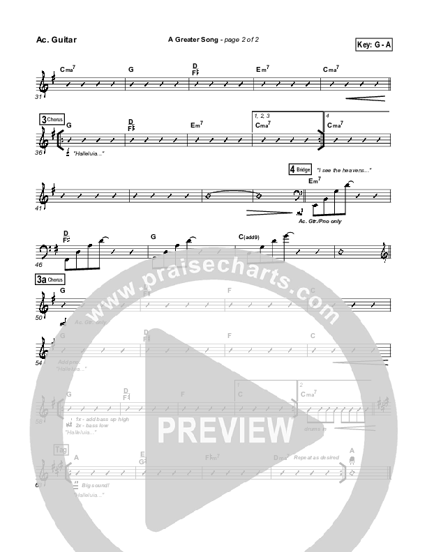 A Greater Song Acoustic Guitar (Paul Baloche)