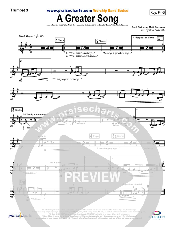 A Greater Song Trumpet 3 (Paul Baloche)