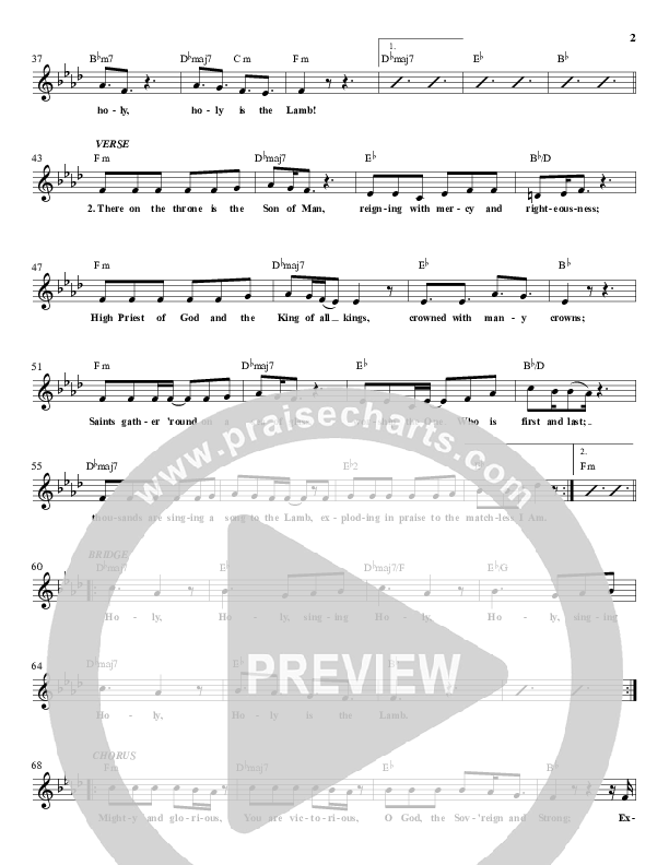 Mighty And Glorious Lead Sheet (Paul Wilbur)