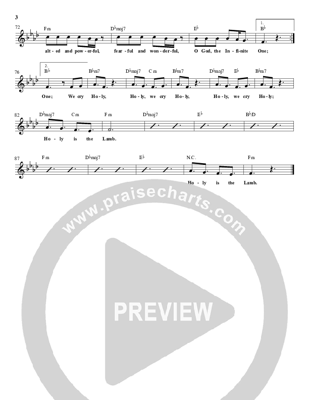 Mighty And Glorious Lead Sheet (Paul Wilbur)