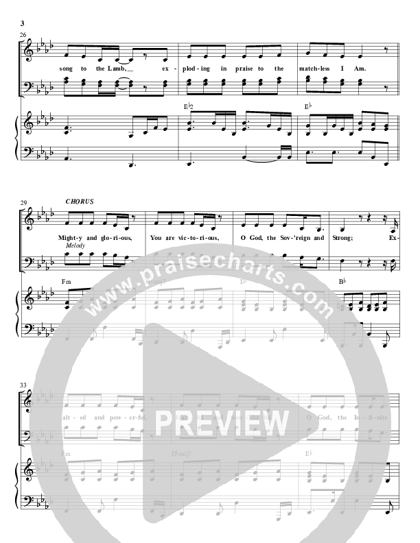 Mighty And Glorious Piano/Vocal & Lead (Paul Wilbur)