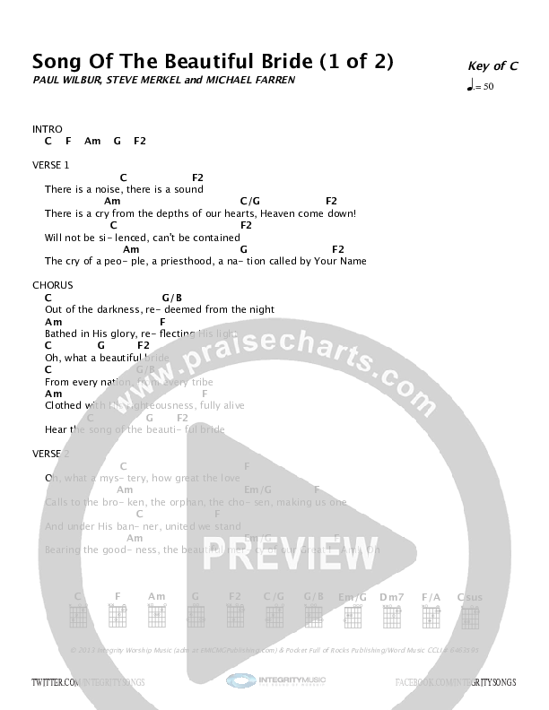Song Of The Beautiful Bride Chords & Lyrics (Paul Wilbur)