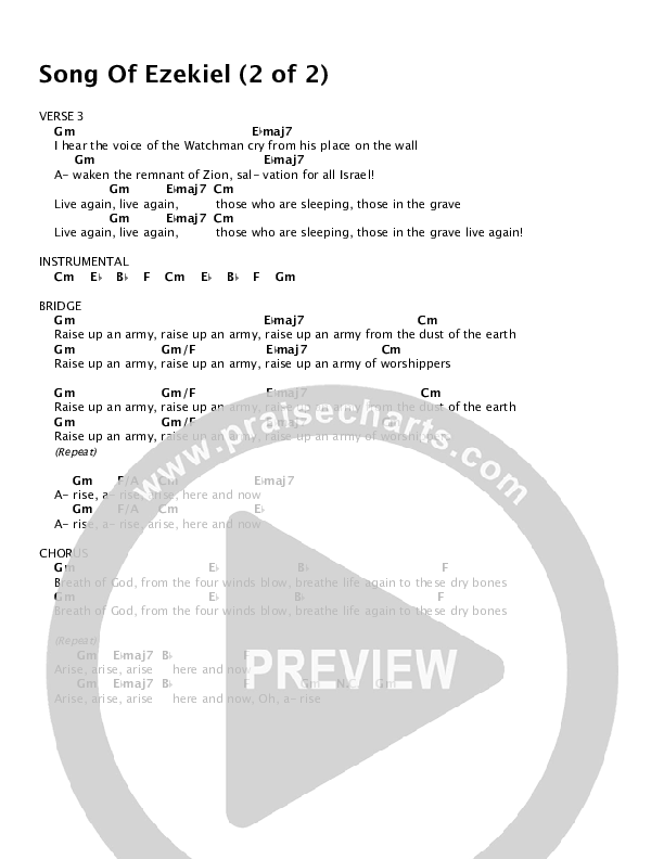 Song Of Ezekiel Chords & Lyrics (Paul Wilbur)