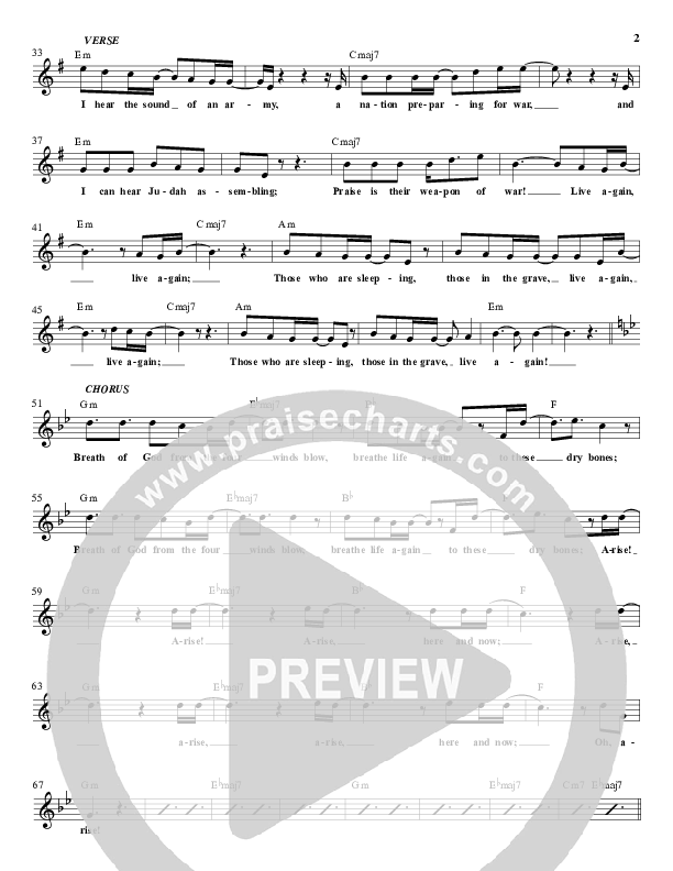 Song Of Ezekiel Lead Sheet (Paul Wilbur)