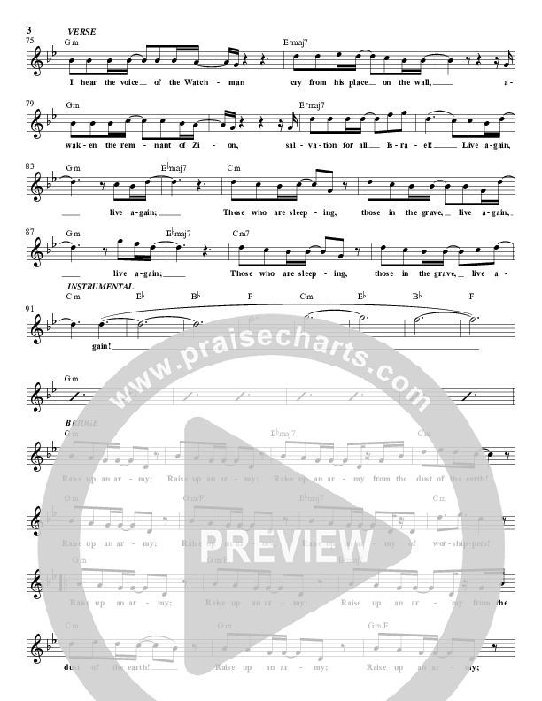 Song Of Ezekiel Lead Sheet (Paul Wilbur)
