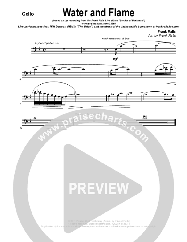 Water And Flame Cello (Frank Ralls)