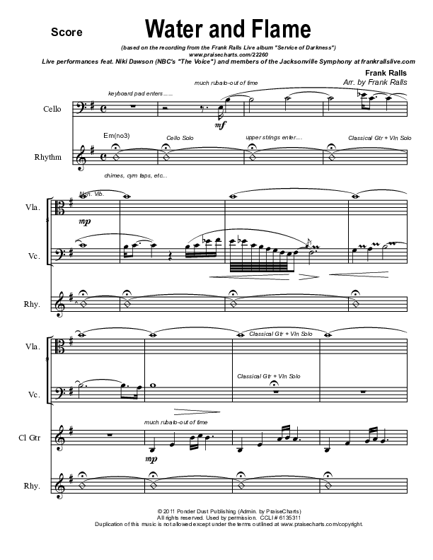 Water And Flame Conductor's Score (Frank Ralls)