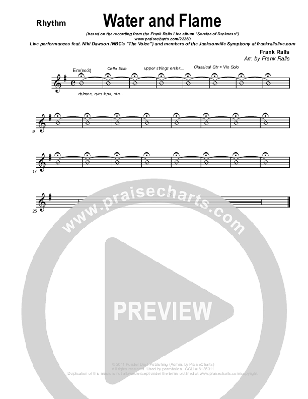Water And Flame Rhythm Chart (Frank Ralls)