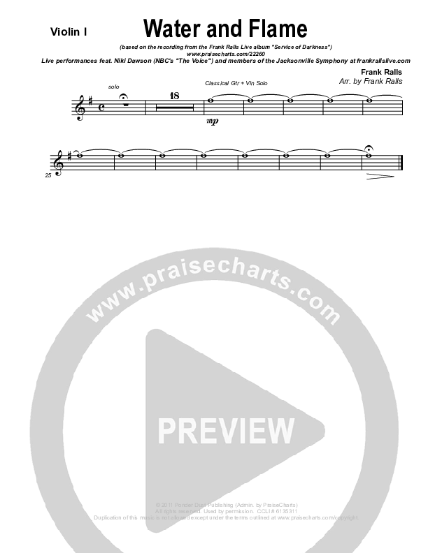 Water And Flame Violin 1 (Frank Ralls)