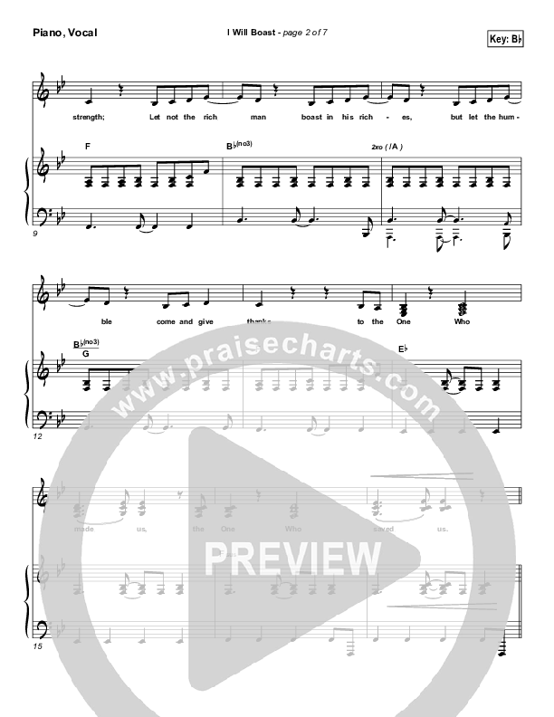I Will Boast Piano/Vocal (SATB) (Paul Baloche)