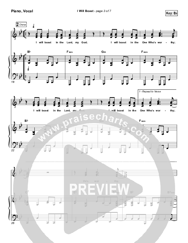 I Will Boast Piano/Vocal (SATB) (Paul Baloche)